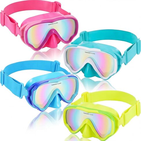 Flutesan 4 Pcs Kids Goggles with Nose Cover Elastic Strap Swim Goggles for Kid 5-15 UV Protection No Leak Mask for Boy Girl in Saudi Arabia