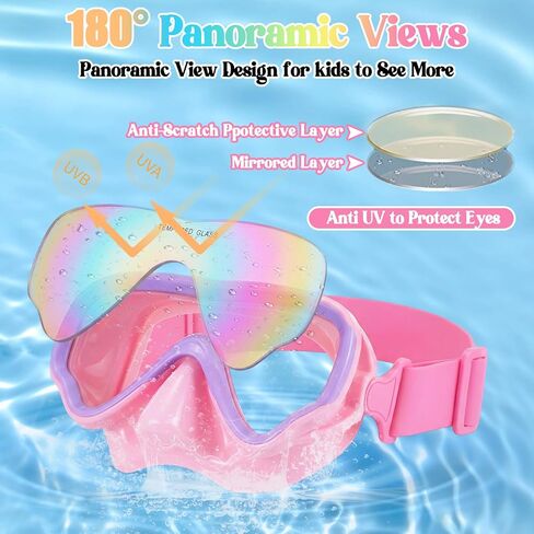 Flutesan 4 Pcs Kids Goggles with Nose Cover Elastic Strap Swim Goggles for Kid 5-15 UV Protection No Leak Mask for Boy Girl in Saudi Arabia