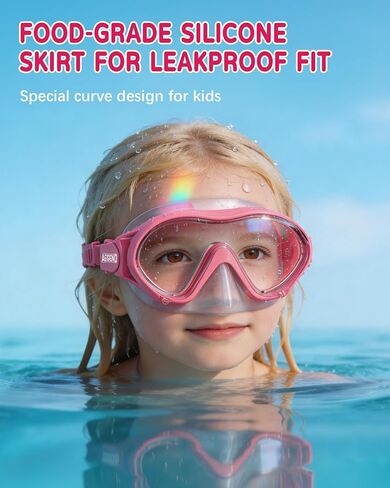 Aegend 2 Pack Kids Swim Goggles with Nose Cover, Anti Fog Diving Mask Clear View No Leak Swimming Goggles for kids 6-14 in Kuwait