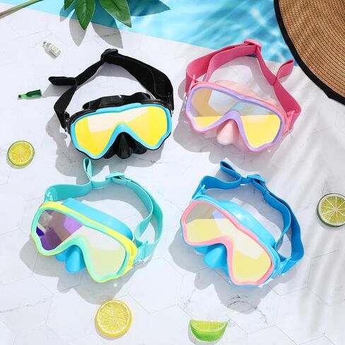 Flutesan 4 Pcs Kids Goggles with Nose Cover Elastic Strap Swim Goggles for Kid 5-15 UV Protection No Leak Mask for Boy Girl in Saudi Arabia