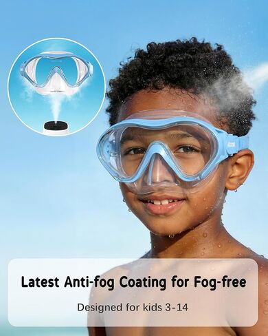 Aegend 2 Pack Kids Swim Goggles with Nose Cover, Anti Fog Diving Mask Clear View No Leak Swimming Goggles for kids 6-14 in Kuwait