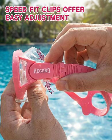 Aegend 2 Pack Kids Swim Goggles with Nose Cover, Anti Fog Diving Mask Clear View No Leak Swimming Goggles for kids 6-14 in Kuwait