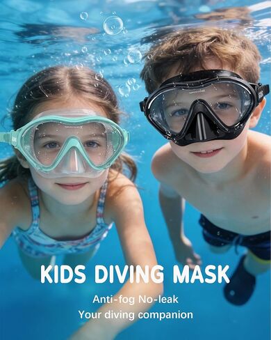 Aegend 2 Pack Kids Swim Goggles with Nose Cover, Anti Fog Diving Mask Clear View No Leak Swimming Goggles for kids 6-14 in Saudi Arabia