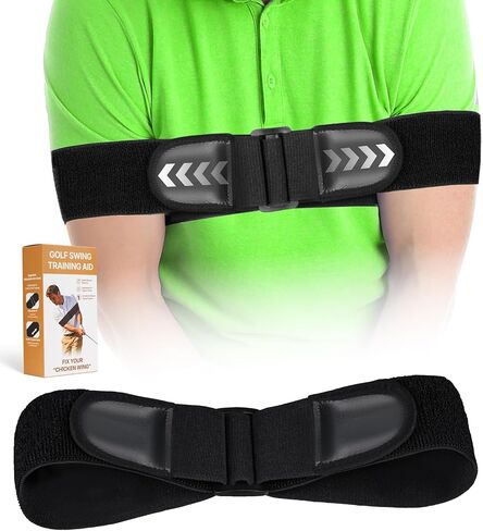 BIG TEETH Adjustable Golf Swing Trainer Arm Band, Golf Swing Trainer Strap Adjust, Eliminate Chicken Wing Arm Connection Golf Accessories Practice Tool Fixes Chicken Wing For Men Or Women in Saudi Arabia