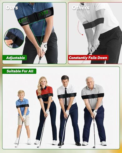 BIG TEETH Adjustable Golf Swing Trainer Arm Band, Golf Swing Trainer Strap Adjust, Eliminate Chicken Wing Arm Connection Golf Accessories Practice Tool Fixes Chicken Wing For Men Or Women in Saudi Arabia