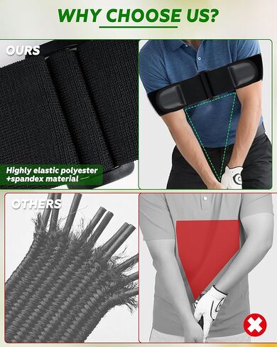 BIG TEETH Adjustable Golf Swing Trainer Arm Band, Golf Swing Trainer Strap Adjust, Eliminate Chicken Wing Arm Connection Golf Accessories Practice Tool Fixes Chicken Wing For Men Or Women in Saudi Arabia