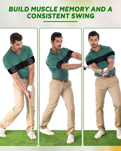 BIG TEETH Adjustable Golf Swing Trainer Arm Band, Golf Swing Trainer Strap Adjust, Eliminate Chicken Wing Arm Connection Golf Accessories Practice Tool Fixes Chicken Wing For Men Or Women in Saudi Arabia