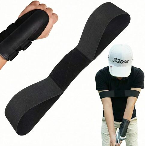 2-in-1 Golf Swing Training Aid with Arm Band & Wrist Strap, Lightweight Golf Practice Kit to Improve Swing Form and Wrist Position for Beginners in Saudi Arabia
