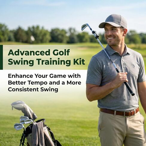2-in-1 Golf Swing Training Aid with Arm Band & Wrist Strap, Lightweight Golf Practice Kit to Improve Swing Form and Wrist Position for Beginners in Saudi Arabia