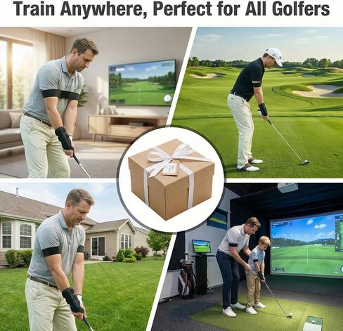 2-in-1 Golf Swing Training Aid with Arm Band & Wrist Strap, Lightweight Golf Practice Kit to Improve Swing Form and Wrist Position for Beginners in Saudi Arabia
