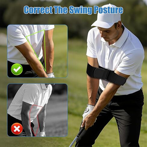 Adjustable Golf Posture Trainer, Golf Swing Training Aid with Hook and Loop Strap, Practice Tool for Setup Position & Swing Consistency in Saudi Arabia