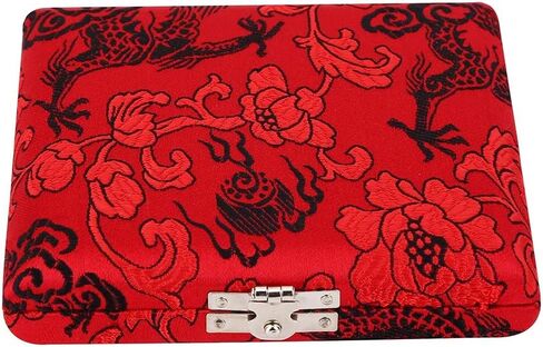 VINGVO Oboe Case, Wooden Silk Cloth Cover Oboe Storage Holder Box Clarinet Case Protector Bag for 6pcs Oboe Reeds (Red) in Saudi Arabia