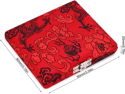 VINGVO Oboe Case, Wooden Silk Cloth Cover Oboe Storage Holder Box Clarinet Case Protector Bag for 6pcs Oboe Reeds (Red) in Saudi Arabia