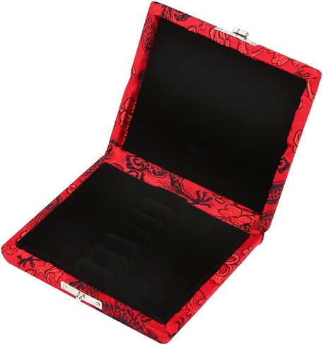VINGVO Oboe Case, Wooden Silk Cloth Cover Oboe Storage Holder Box Clarinet Case Protector Bag for 6pcs Oboe Reeds (Red) in Saudi Arabia