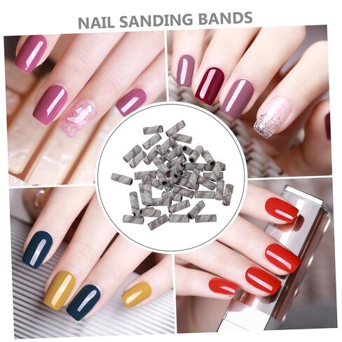 Baluue 50pcs Sanding Bands for Nail Art Manicure Polishing Bands Mandrel Bit Grit for Nail Drill Easy to Use for Home and in Saudi Arabia