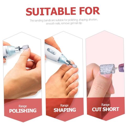 200pcs Fine Grit Sanding Bands for Nail Drill Manicure Polishing Rings Compatible Mandrel Bit for Nail Technicians and Home Users in Saudi Arabia