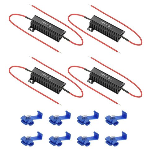PATIKIL 50W 1 Ohm الألومنيوم شل المقاوم، 4 قطع الألومنيوم الإسكان المقاوم مع مقاطع يقع في حالة Wirewound المقاومات المسمار الحنفية السلطة المقاوم، أسود in Saudi Arabia