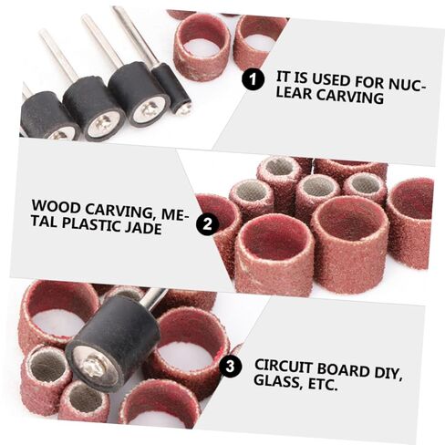 مجموعة حلقات ورق الصنفرة 20 قطعة من PartyKindom للأداة الدوارة المصنوعة من مادة دقيقة وأشرطة تلميع شبكية in Kuwait