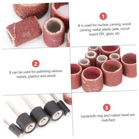 مجموعة حلقات ورق الصنفرة 20 قطعة من PartyKindom للأداة الدوارة المصنوعة من مادة دقيقة وأشرطة تلميع شبكية in Kuwait