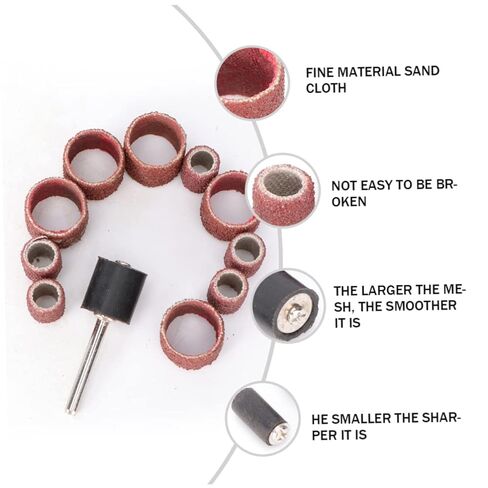 مجموعة حلقات ورق الصنفرة 20 قطعة من PartyKindom للأداة الدوارة المصنوعة من مادة دقيقة وأشرطة تلميع شبكية in Kuwait