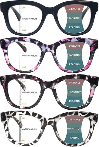 Blue Light Blocking Progressive Multifocus Reading Glasses for Women Stylish Multifocus Readers with Spring Hinges in Kuwait