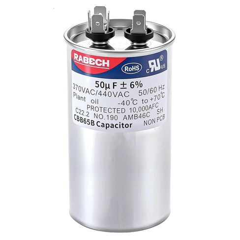 50 فائق التوهج 50MFD CBB65B تشغيل بدء مكثف مستدير 50 ​​فائق التوهج MFD 370 فولت أو 450 فولت CBB65 مكثفات مكيف الهواء 370VAC 440VAC 450VAC ± 6% 50/60 هرتز للتيار المتردد in Kuwait