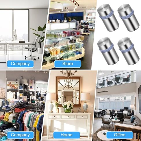 80PCS 1/2 x 3/4 Inch Stainless Steel Standoff Screws, Metal Standoff Pin Wall Mounting Hardware Kit for Acrylic Glass Sign Picture Frame Advertising Display in Kuwait