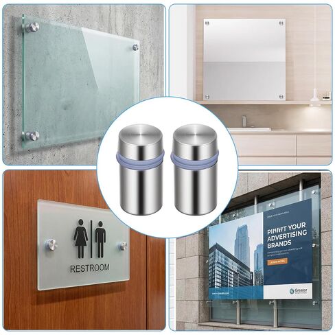 80PCS 1/2 x 3/4 Inch Stainless Steel Standoff Screws, Metal Standoff Pin Wall Mounting Hardware Kit for Acrylic Glass Sign Picture Frame Advertising Display in Kuwait