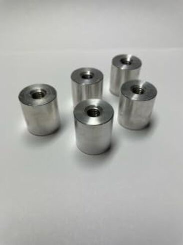 M8 x 1.25 Billet Aluminum Weld-on Threaded Standoff, 0.8 Inch OD, 0.9 Inch Long, 6061 Aluminum, 5 Pack in Kuwait