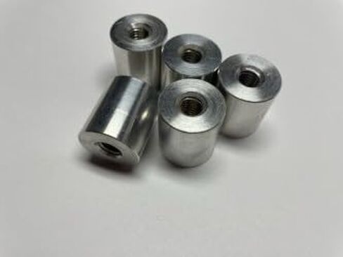 M8 x 1.25 Billet Aluminum Weld-on Threaded Standoff, 0.8 Inch OD, 0.9 Inch Long, 6061 Aluminum, 5 Pack in Kuwait