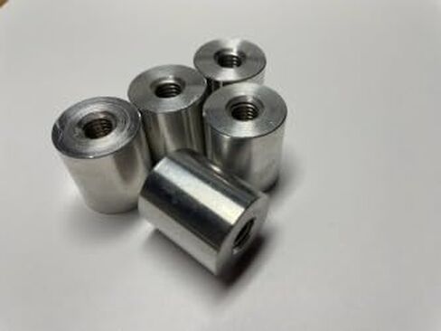 M8 x 1.25 Billet Aluminum Weld-on Threaded Standoff, 0.8 Inch OD, 0.9 Inch Long, 6061 Aluminum, 5 Pack in Kuwait