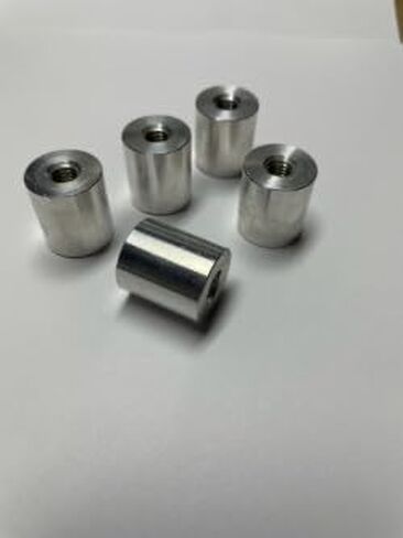 M8 x 1.25 Billet Aluminum Weld-on Threaded Standoff, 0.8 Inch OD, 0.9 Inch Long, 6061 Aluminum, 5 Pack in Kuwait