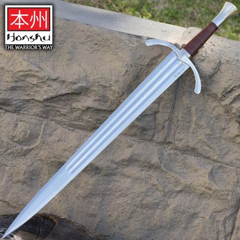 سلسلة هونشو التاريخية سيف بيد واحدة | 1065 شفرة فولاذية عالية الكربون | مقبض مغلف بالجلد | غمد ممتاز | 40" إجماليًا in Kuwait