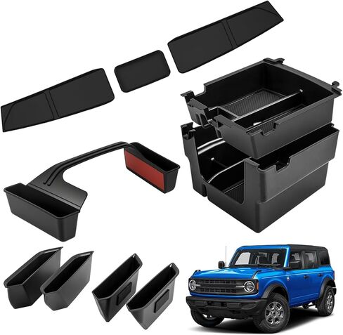صينية تنظيم وحدة التحكم المركزية متوافقة مع 2022-2025 Ford Maverick XL XLT Lariat Pickup Truck 2 قطعة صندوق تخزين مسند الذراع العلوي والسفلي، صينية إدخال تناسب ملحقات Ford Maverick in Kuwait