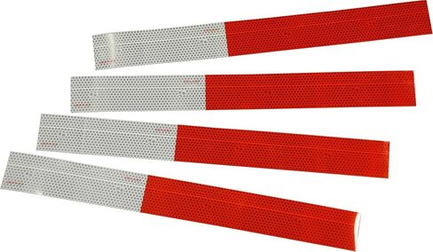 Jammy, Inc. 4 Strips 2"x18" Microprismatic DOT-C2 Conspicuity Safety Tape with 11" Red / 7" White Pattern for Trucks and Trailers. 10 Year Rated PMMA Acrylic Film in Saudi Arabia