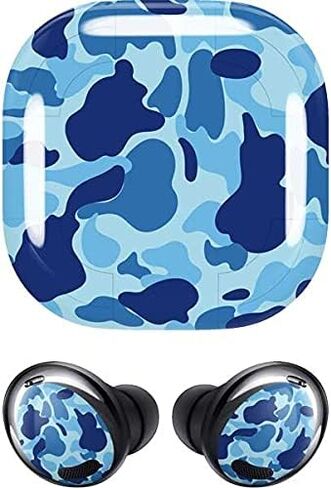 غلاف صوتي من Skinit متوافق مع سماعات Galaxy Buds Pro، مصمم في الأصل بتصميم مموه باللون الأزرق الفاتح in Saudi Arabia