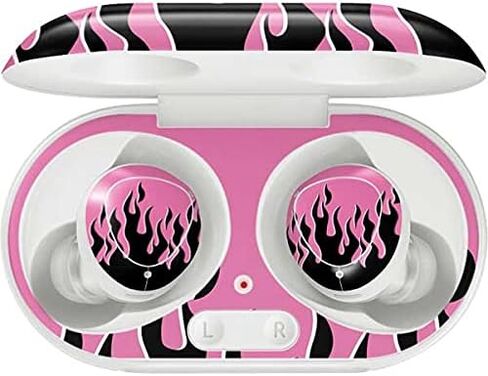 Skinit Decal Audio Skin Compatible with Galaxy Buds+ - Officially Licensed Skinit Originally Designed Pink Flames Design in Saudi Arabia