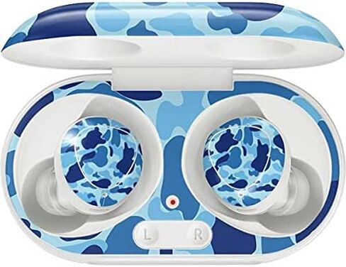 Skinit Decal Audio Skin Compatible with Galaxy Buds+ - Officially Licensed Skinit Originally Designed Light Blue Street Camo Design in Saudi Arabia
