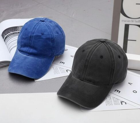 2 Pack Washed Plain Vintage Baseball Cap Cotton Adjustable in Saudi Arabia