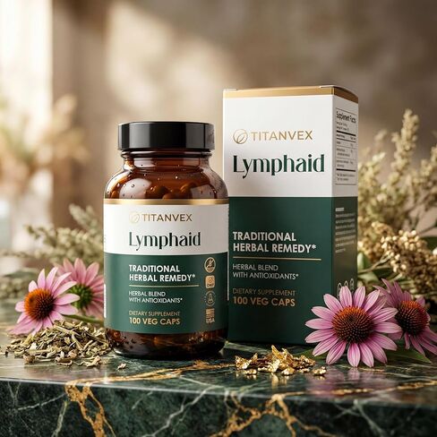 اللمفاوية - مكمل التصريف اللمفاوي - 100 كبسولة نباتية، صحة ودعم التصريف اللمفاوي العشبي، مضادات الأكسدة، صحة الجهاز التنفسي والمسالك البولية in Kuwait