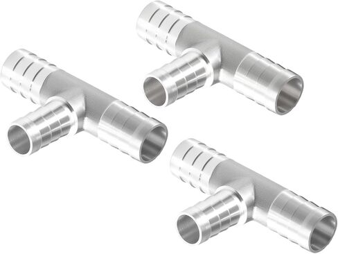 1/2" X 3/8" X 1/2" Brab Reducing Chrome Plated Tee Brass Barb Fittings for Gas/Fuel/Air (Pack of 1) in Kuwait