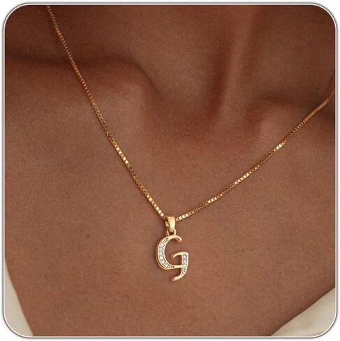 قلادة أولية للنساء، قلادة على شكل سلسلة مربعة مطلية بالذهب عيار 14 قيراط، قلادة اسم عصرية، هدية مجوهرات شخصية أنيقة لها in Kuwait