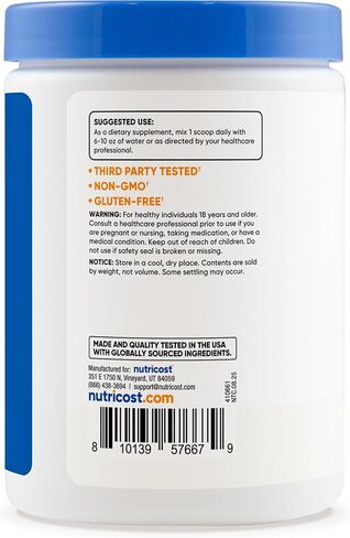 Nutricost NAC + Glycine Powder (250 Grams) Unflavored - 2,000mg NAC + 2,000mg Glycine per Serving, Vegan, GMO-Free, Gluten-Free, 62 Servings in Saudi Arabia