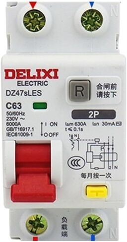 SaNzia مفتاح تسرب جديد DZ47SLES1P2P3P4P حماية من التسرب 10A3263A مفتاح هواء صغير الحجم (الحجم: DZ47sLES 2P C63A) in Kuwait