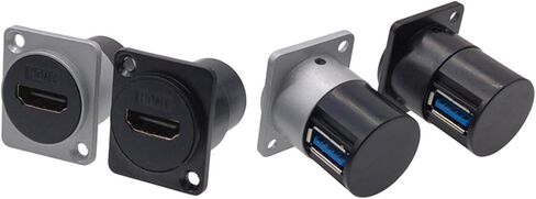 1 قطعة مقبس USB D نوع معدني أنثى إلى أنثى موصل لوحة تركيب (HDMI فضي) in Kuwait