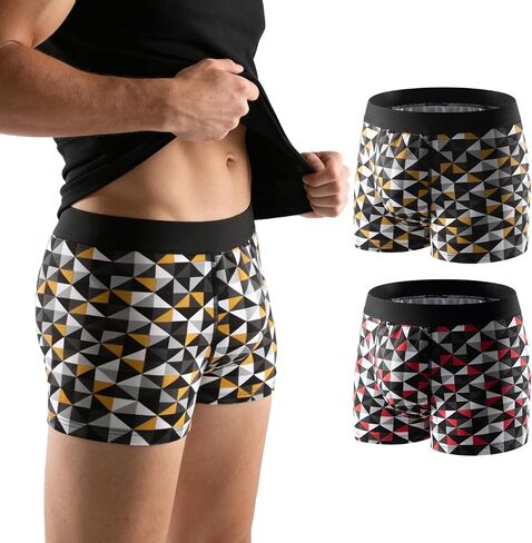 Carer Mens Incontinence Underwear – Upgrade Leakproof Boxer Briefs, Washable & Reusable, Slim & Comfortable, Day & Night Protection, Moderate to Heavy Absorbency (2-Pack, Large) in Saudi Arabia