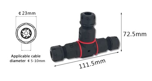 IP68 موصل T شكل 3 دبوس 250 فولت 24A سلك كابل الغدة كم موصل توصيل سريع موصل 1 قطعة in Kuwait
