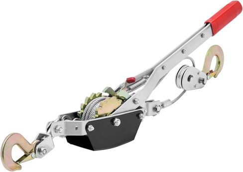 VEVOR Rope Puller, 6614 lbs Pulling Capacity, Heavy Duty Ratchet Power Puller Tool with 35 ft of 0.3 in Diameter Rope & 2 Hooks, Come Along Winch for Tree Felling, Moving Boats, Road Recovery in Saudi Arabia