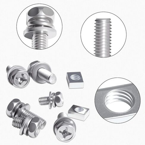 8 أحجام مسامير وصواميل بطارية الدراجة النارية 304 براغي طرفية للبطارية من الفولاذ المقاوم للصدأ M6x10/12/14/16/18/20 M5x10/14 مم مع صامولة مربعة لسكوتر الدراجة ATV in Kuwait