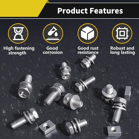 8 أحجام مسامير وصواميل بطارية الدراجة النارية 304 براغي طرفية للبطارية من الفولاذ المقاوم للصدأ M6x10/12/14/16/18/20 M5x10/14 مم مع صامولة مربعة لسكوتر الدراجة ATV in Kuwait